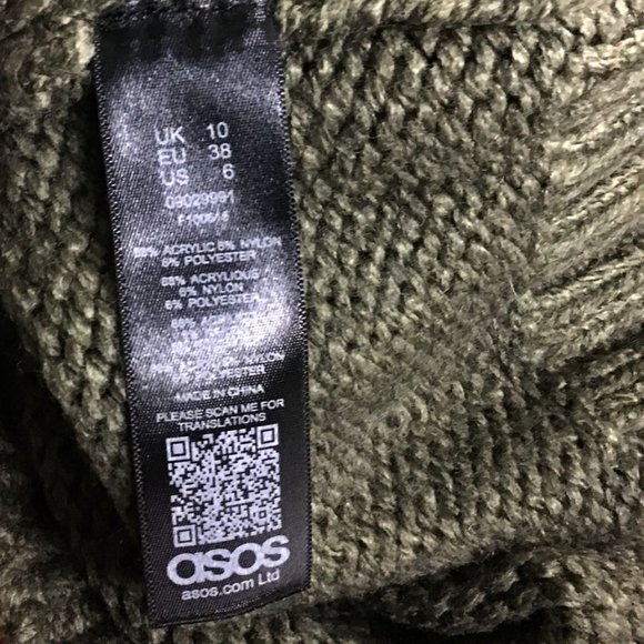 ASOS Open Back Knitted Roll Neck Green Sweater - Picture 9 of 10